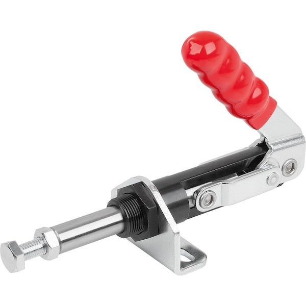 Push-Pull Clamp, With Mounting Bracket Standard, F2=4000, Steel Galvanized, Comp:Plastic Comp:Red